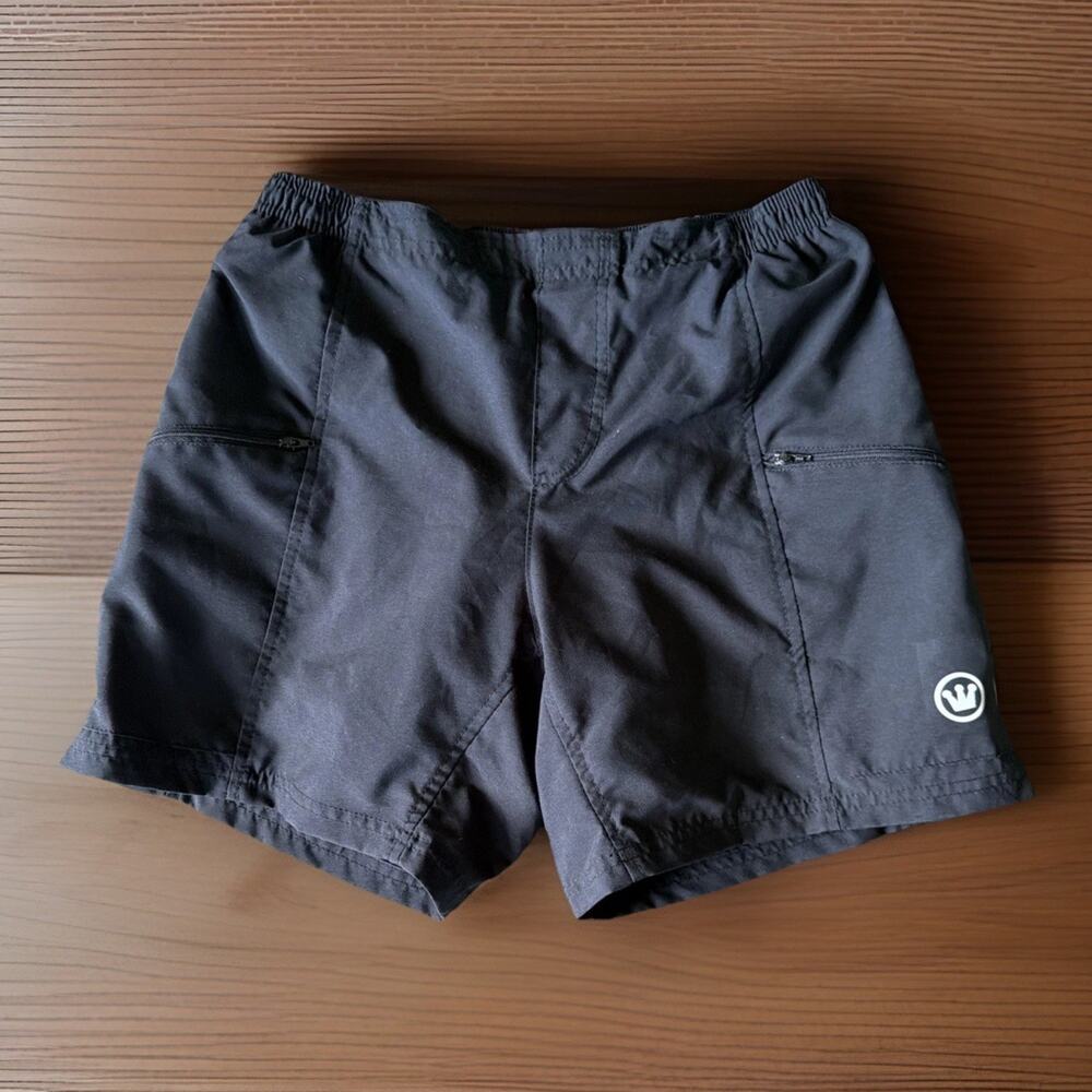 Canari Sz M Black Padded Chamois Cycling Shorts MTB Bike Zip Pocket Athletic